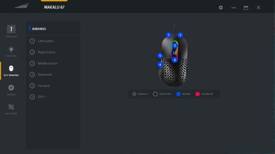 Mountain Makalu 67 Software settings screenshot
