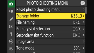 Nikon Z 6III Screen Menu Picture