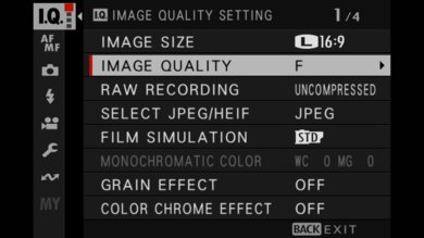 Fujifilm X-H2S Screen Menu Picture