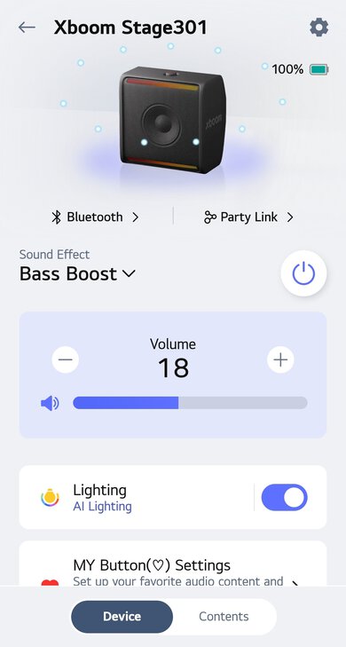LG xboom Stage 301 App Picture