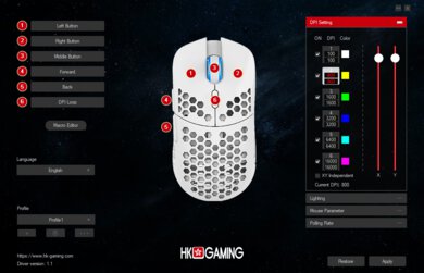 HK Gaming Mira-M Software settings screenshot