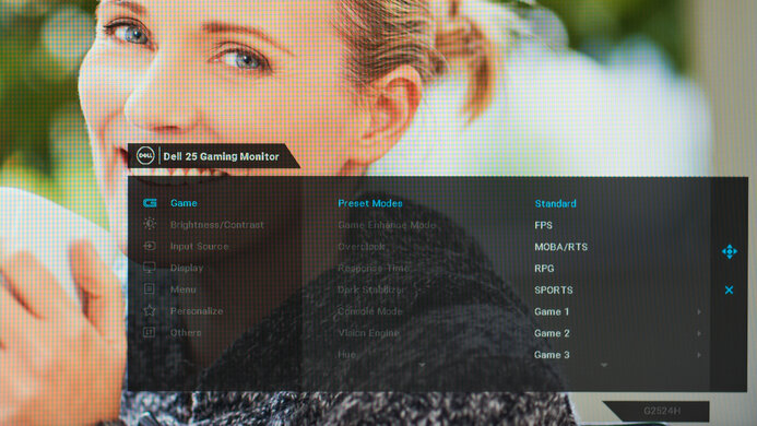Dell G2524H OSD Picture
