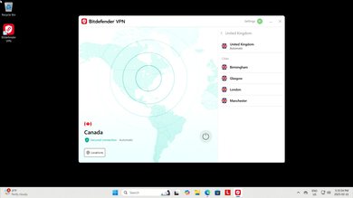 Bitdefender VPN VPN Destination Selection Example