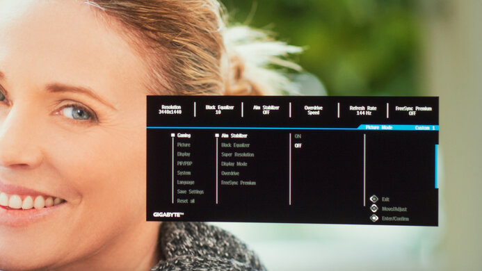 Gigabyte G34WQC OSD Picture