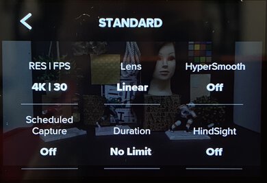 GoPro HERO10 Black Screen Menu Picture