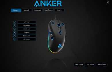 Anker Gaming Mouse Software settings screenshot