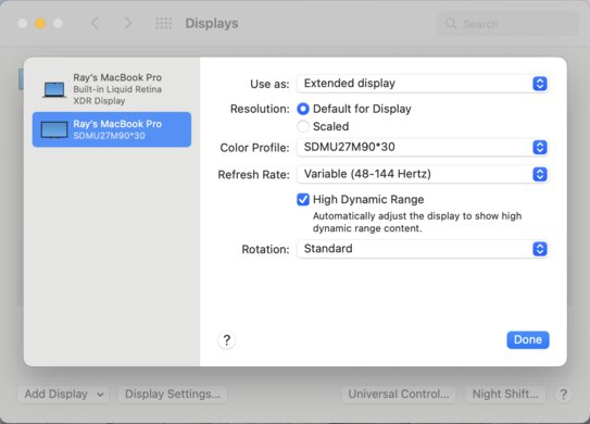 Sony INZONE M9 macOS Screenshot