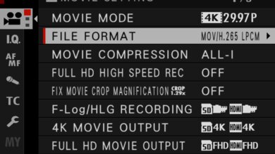 Fujifilm X-T4 Screen Menu Picture