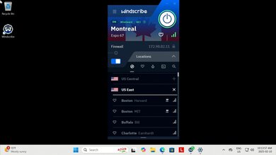 Windscribe VPN Destination Selection Example