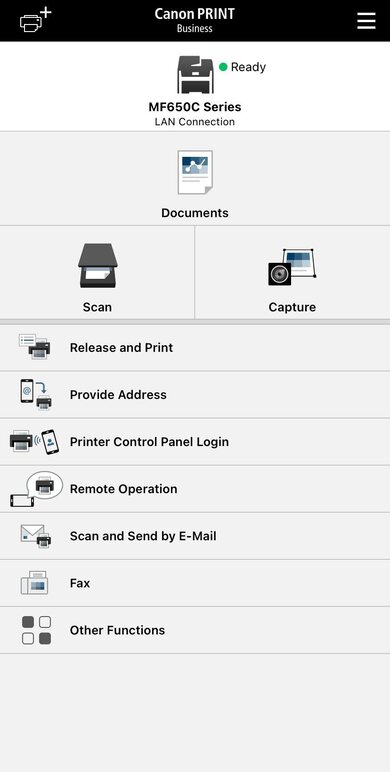 Canon Color imageCLASS MF656Cdw/MF654Cdw App Printscreen