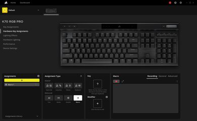 Corsair K70 RGB PRO Software Picture