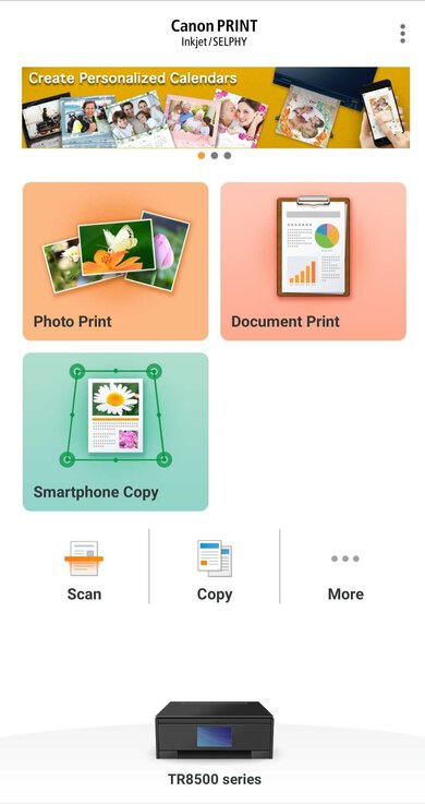 Canon PIXMA TR8520 App Printscreen