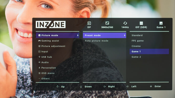 Sony INZONE M9 OSD Picture