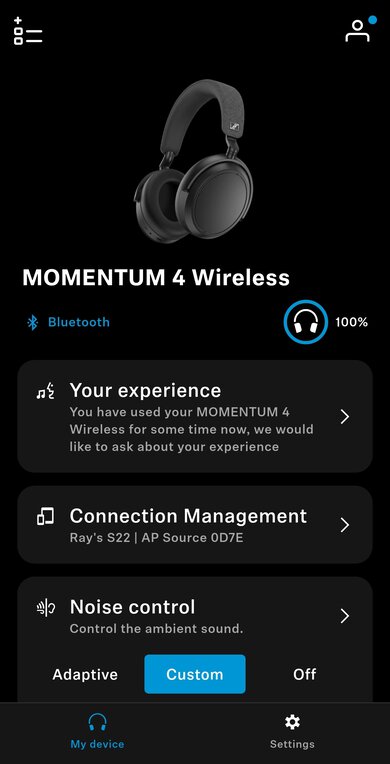 Sennheiser MOMENTUM 4 Wireless App Picture