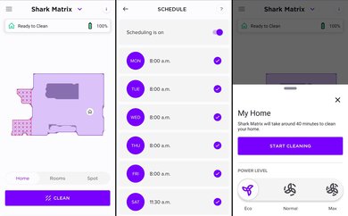 Shark Matrix Robot RV2310AE Companion App Screen Grabs