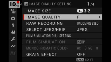 Fujifilm X-T50 Screen Menu Picture