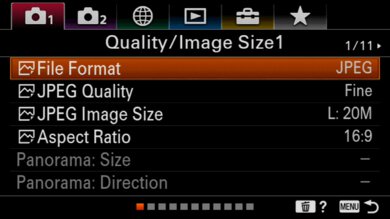Sony α6100 Screen Menu Picture