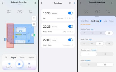Roborock Qrevo Curv Companion App Screen Grabs