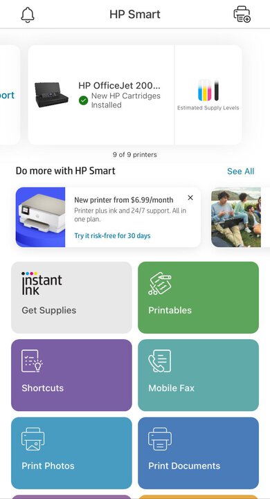 HP OfficeJet 200 App Printscreen