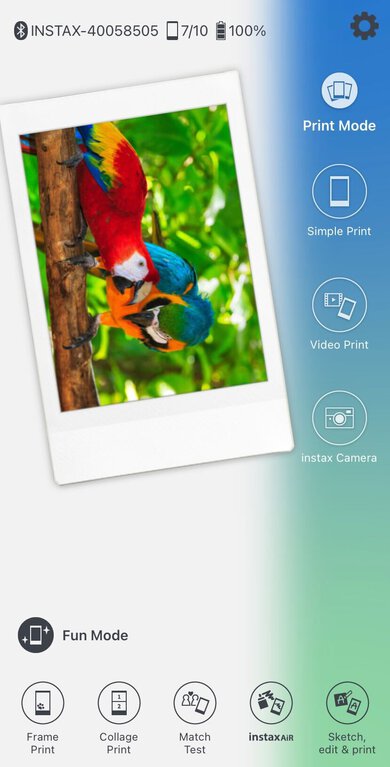 Fujifilm instax mini Link 2 App Printscreen