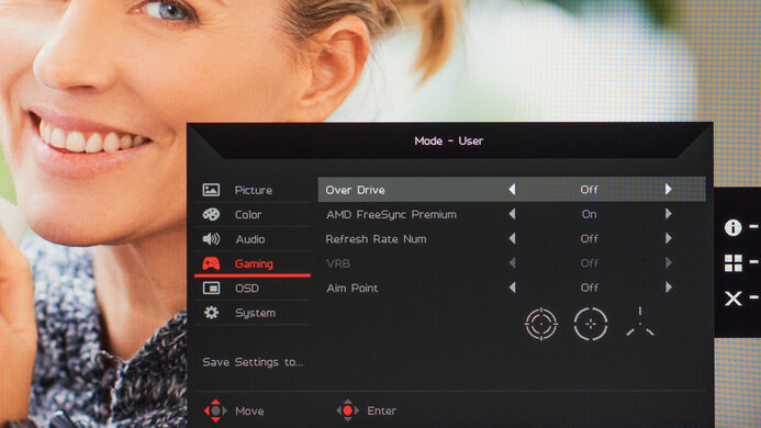 Acer Nitro XV252Q Fbmiiprx OSD Picture