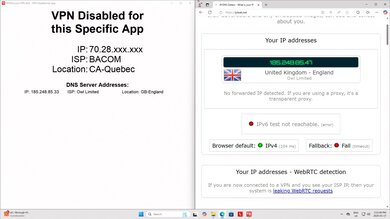 Mullvad VPN Disabled For App Screenshot