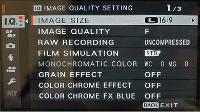 Fujifilm X-Pro3 Screen Menu Picture