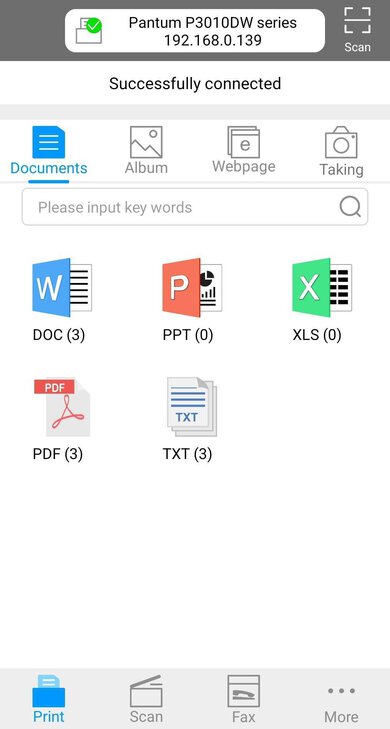 Pantum P3012DW App Printscreen