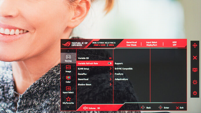 ASUS ROG Strix XG27ACS OSD Picture