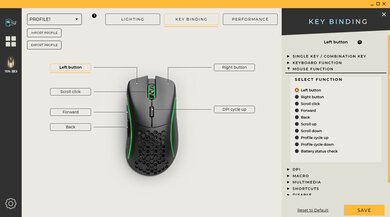 GLORIOUS Model D- Wireless Software settings screenshot