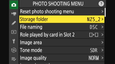 Nikon Z 5II Screen Menu Picture