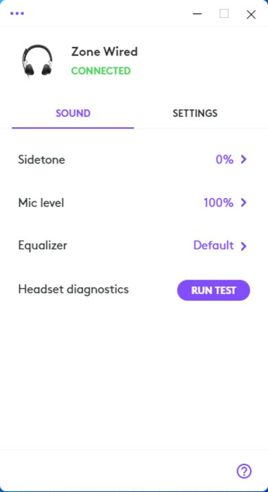 Logitech Zone Wired App Picture