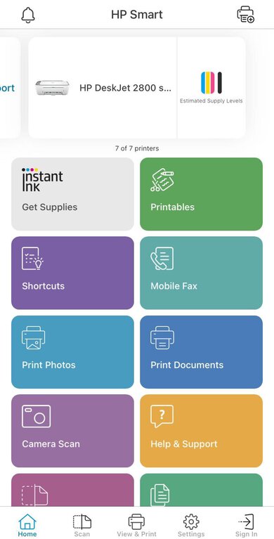 HP DeskJet 2855e App Printscreen