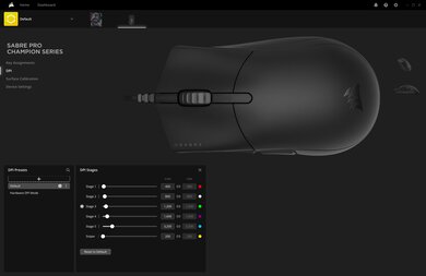 Corsair SABRE PRO Software settings screenshot