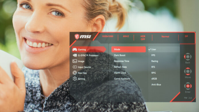 MSI Oculux NXG253R OSD Picture