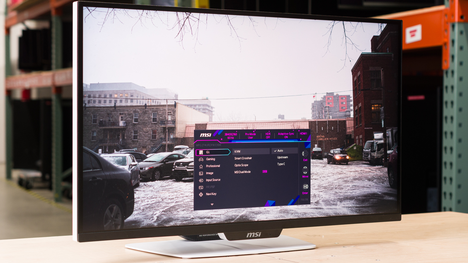 モニター台 MSI MAG 274UPDF E16M 4K 160Hz MiniLED MSI MPG 274URDFW E16M is a new dual-mode IPS Mini LED monitor