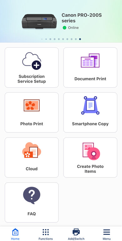Canon PIXMA PRO-200S App Printscreen