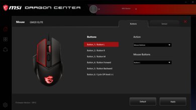 MSI CLUTCH GM20 ELITE Software settings screenshot