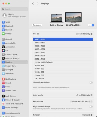 LG 27GR95UM-B macOS Screenshot
