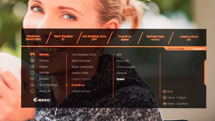 Gigabyte AORUS FV43U OSD Picture