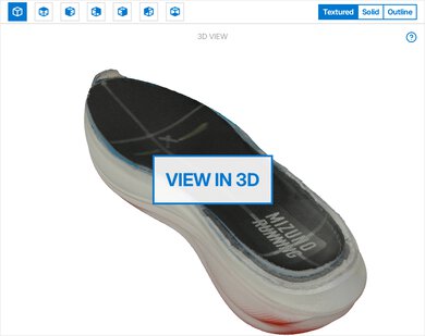 Mizuno Wave Rider 30 3D Model Internal