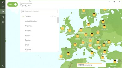 TunnelBear Free VPN Destination Selection Example