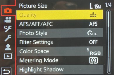 Panasonic LUMIX LX100 II Screen Menu Picture