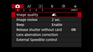 Canon EOS 5D Mark IV Screen Menu Picture