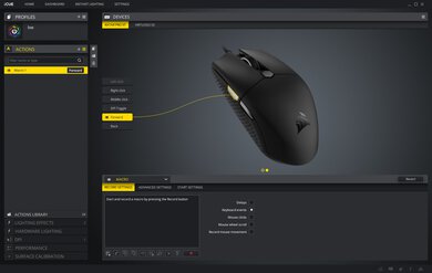 Corsair KATAR PRO XT Software settings screenshot