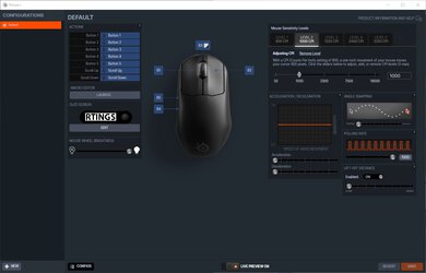 SteelSeries Prime+ Software settings screenshot