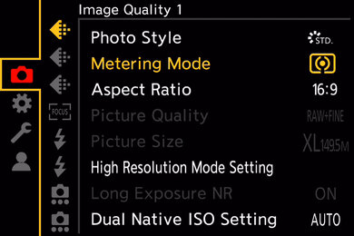 Panasonic LUMIX S1RII Screen Menu Picture