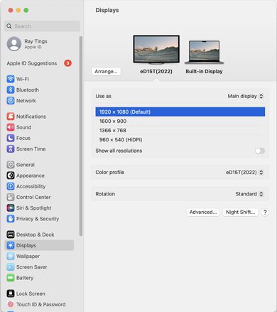 espresso Display 15 Touch macOS Screenshot