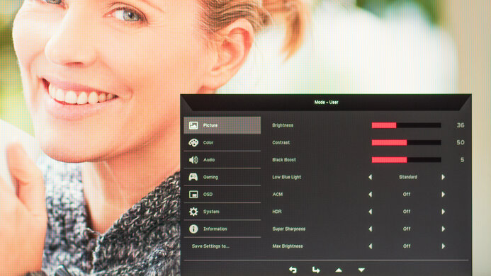 Acer Nitro XV275U P3biipx OSD Picture