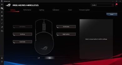 ASUS ROG Keris Wireless Software settings screenshot
